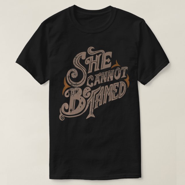 She Can Not Be Tamed Vector Retro Style Design Pre T-Shirt (Design Front)