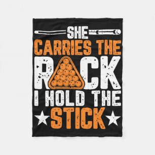 She Carries The Rack I Hold The Stick - Funny Bill Fleece Blanket