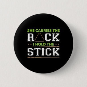 She Carries The Rack I Hold The Stick Funny Billia 6 Cm Round Badge