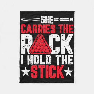 She Carries The Rack I Hold The Stick Pool Billiar Fleece Blanket