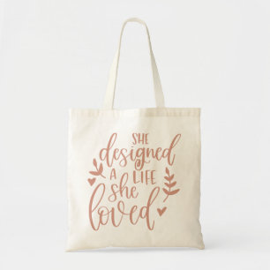 She Designed A Life She Loved Botanical Blush   Tote Bag