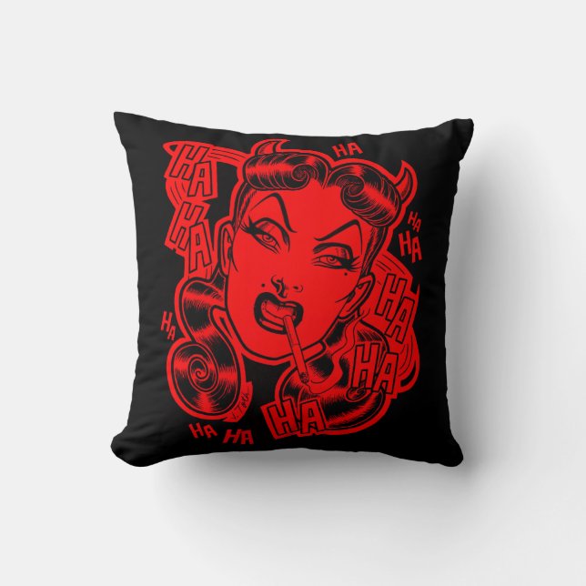 She-Devil Throw Pillow (Front)