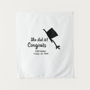 She did it congrats graduation add student name ye tapestry