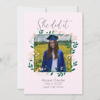 She did it Graduation Announcement! Customisable Invitation