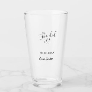 She did it graduation class of 20XX name simple Glass