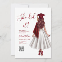 she did it graduation invitations,graduation party