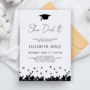 She Did It Graduation Party Class Of 2025 Grad Invitation