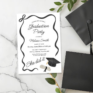 She Did It Graduation Party Invitation