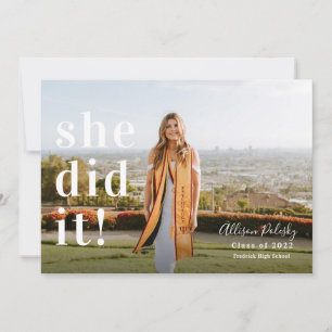 She did it! Graduation Photo Class of 2022 Announcement