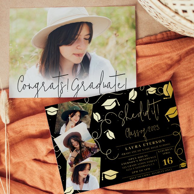 She did it Modern black chic photo graduation (Creator Uploaded)