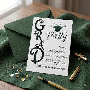 She Did It! Modern Photo Graduation Party  Invitation