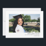 She Did It Photo Graduation Announcement<br><div class="desc">Celebrate her achievement with this graduation announcement featuring the phrase "She did it." Photo and text is customisable. Part of a collection from Parcel Studios.</div>