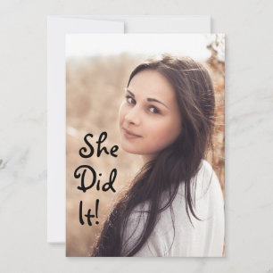 She Did It! Photo Graduation Announcement