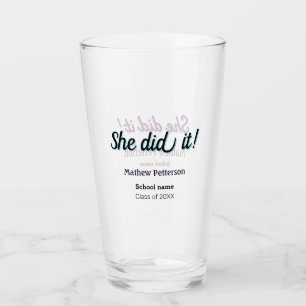 She did it simple black classy modern graduation glass