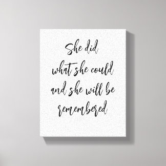 "She Did What She Could" Inspirational Canvas Art