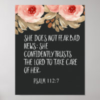 She Does Not Fear Bad News Psalm 112:7 Quote