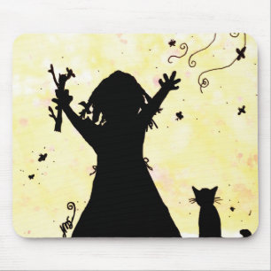 She Dreams of Magic in the Moon Mouse Mat