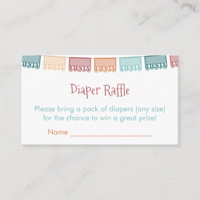She-Esta Mexican Fiesta Baby Shower Diaper Raffle Enclosure Card (Front)