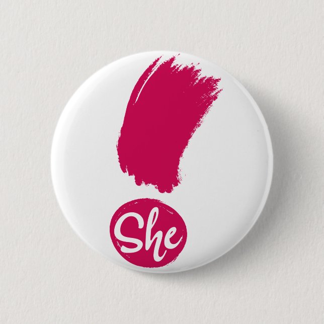 She Exclamation Pin (Front)