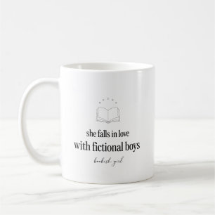 She Falls In Love With Fictional Boys Bookish Roma Coffee Mug