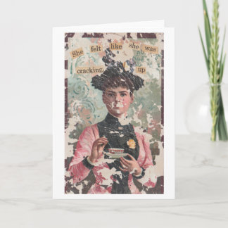 SHE FELT LIKE SHE WAS CRACKING UP Blank Humour Card