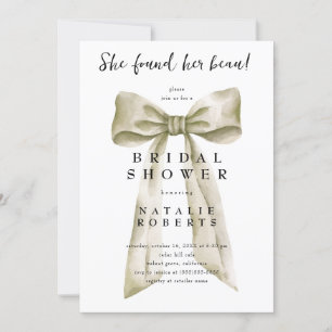 She Found Her Beau Bow Bridal Shower Invitation