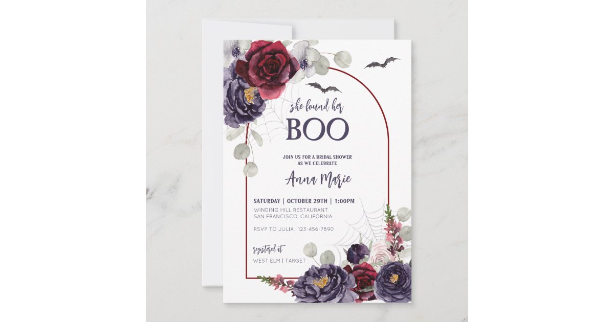 She Found Her Boo Bridal Shower Invitation | Zazzle