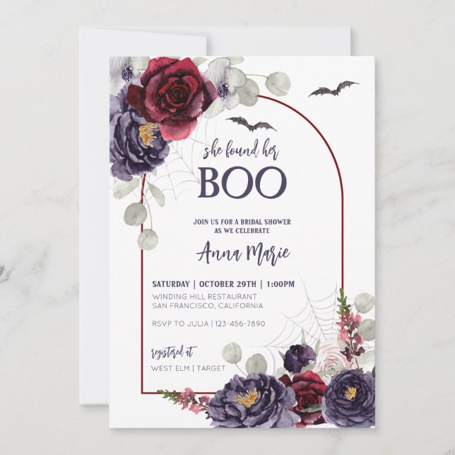 She Found Her Boo Bridal Shower Invitation (Front)