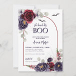 She Found Her Boo Bridal Shower Invitation<br><div class="desc">This beautiful bridal shower invitation features an arrangement of dark,  romantic flowers accented by light greenery adorned on either corner of the invitation. The accents that include an arch frame,  subtle spider webs and small bats adds a little extra character to this design.</div>