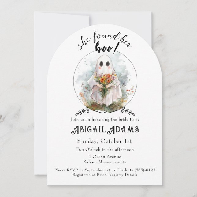 She Found Her Boo! - Bridal Shower Invitation (Front)