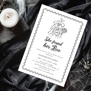 She Found Her Boo Ghost Floral  Bridal Shower  Invitation