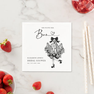 She Found Her Boo Ghost Floral  Bridal Shower Napkin