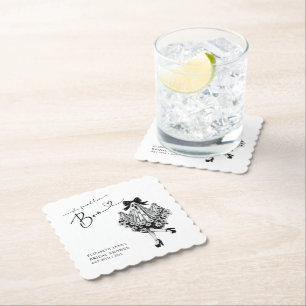 She Found Her Boo Ghost Floral  Bridal Shower Paper Coaster