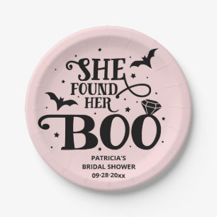 She Found Her Boo Halloween Bridal Shower Paper Pl Paper Plate