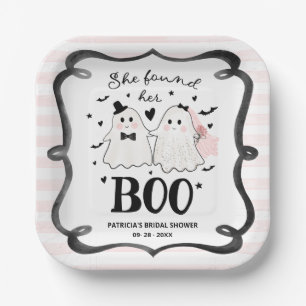 She Found Her Boo Halloween Bridal Shower Paper Plate