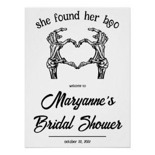 She Found Her Boo! Halloween Bridal Shower Welcome Poster