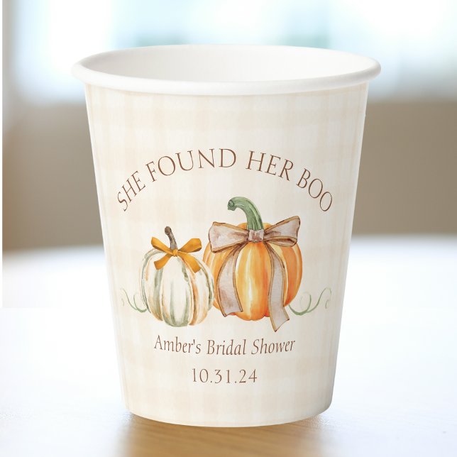"She Found Her Boo" Halloween Fall Bridal Shower Paper Cups (Creator Uploaded)