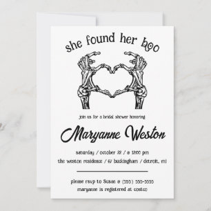 She Found Her Boo! Halloween Themed Bridal Shower Invitation
