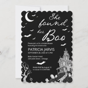 She Found Her Boo QR Code Bridal Shower Invitation