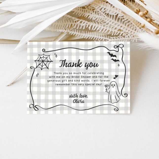 She Found Her Boo Quirky Halloween Bridal Shower Thank You Card (Creator Uploaded)