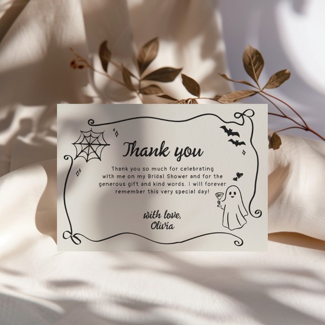 She Found Her Boo Quirky Halloween Bridal Shower Thank You Card (Creator Uploaded)