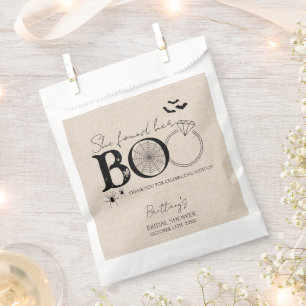 She Found Her Boo Rustic Halloween Bridal Shower Favour Bags