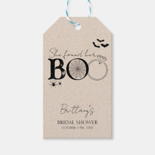 She Found Her Boo Rustic Halloween Bridal Shower Gift Tags