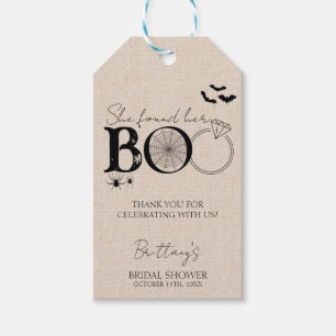 She Found Her Boo Rustic Halloween Bridal Shower Gift Tags