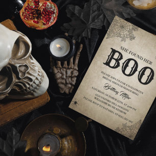 She Found Her Boo Rustic Halloween Bridal Shower Invitation