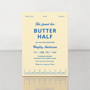 She Found Her Butter Half Bridal Shower Invitation