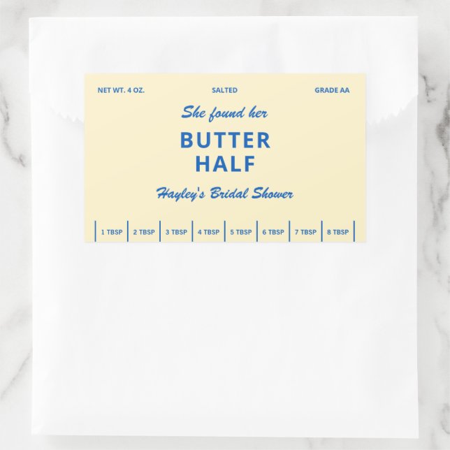 She Found Her Butter Half Bridal Shower Label (Bag)