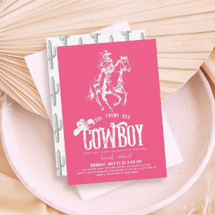 She Found Her Cowboy Pink Bridal Shower Invitation