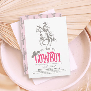 She Found Her Cowboy Pink Bridal Shower Invitation