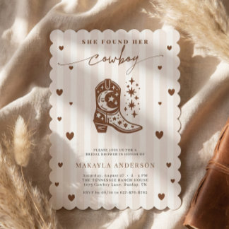 She Found Her Cowboy Western Cowgirl Bridal Shower Invitation